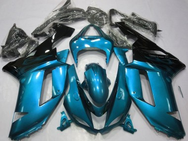 Carenados Moto Kawasaki ZX6R 2007-2008 - Azul Claro Negro Fábrica