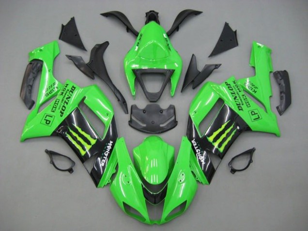 Carenados Moto Kawasaki ZX6R 2007-2008 - Verde Negro Monstruo Energy Fábrica