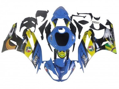 Carenados Moto Kawasaki ZX6R 2009-2012 - Azul Amarillo Tiburón Fábrica