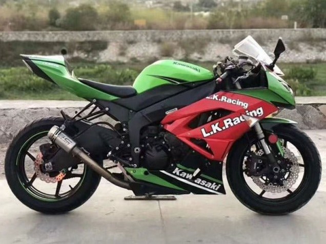 Carenados Moto Kawasaki ZX6R 2009-2012 - Verde Rojo Negro Blanco L.K. Carrera Fábrica