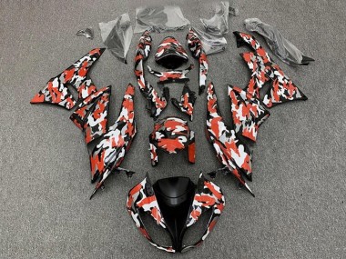 Carenados Moto Kawasaki ZX6R 2009-2012 - Rojo Blanco Negro Camouflage Fábrica