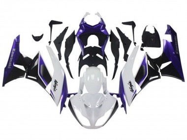 Carenados Moto Kawasaki ZX6R 2009-2012 - Púrpura Blanco Negro Fábrica