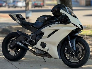 Carenados Moto Kawasaki ZX6R 2013-2018 - Crema Blanco Negro Mate Fábrica