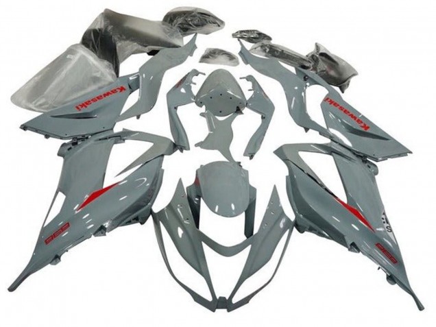 Carenado Moto Kawasaki ZX6R 2013-2018 - Nardo Gris Rojo Fábrica