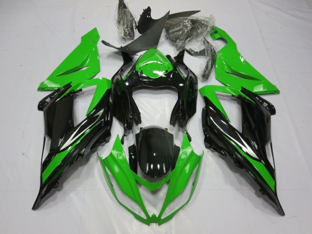 Carenado Moto Kawasaki ZX6R 2013-2018 - Verde Negro Brillante Fábrica