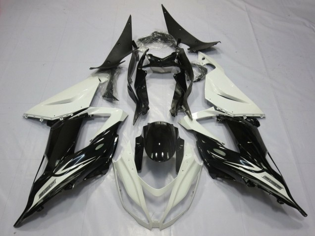 Carenados Moto Kawasaki ZX6R 2013-2018 - Blanco Perla Negro Brillante Fábrica