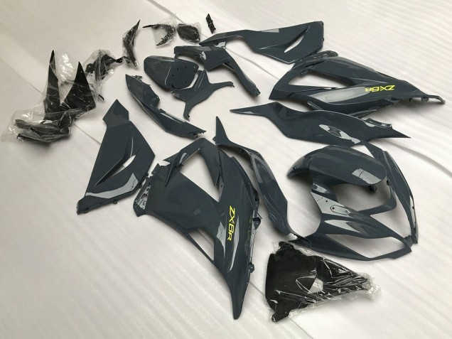 Carenados Moto Kawasaki ZX6R 2013-2018 - Gris Oscuro Amarillo Fábrica