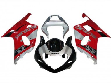 Carenados Moto Suzuki GSXR1000 2000-2002 - Plata Rojo Negro Fábrica