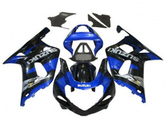 Carenados Moto Suzuki GSXR1000 2000-2002 - Azul Negro Brillante Chrome Fábrica