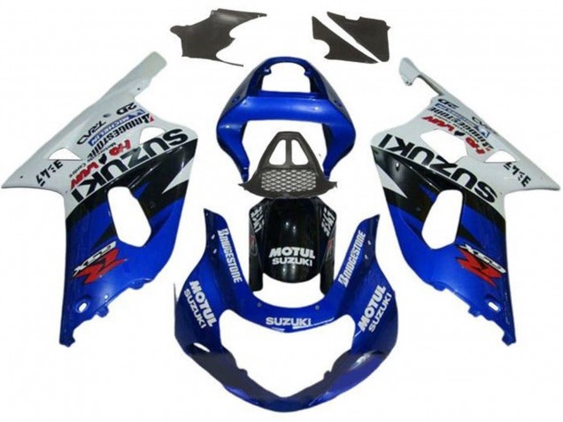 Carenados Moto Suzuki GSXR1000 2000-2002 - Blanco Rojo Azul Negro Rojo Fábrica