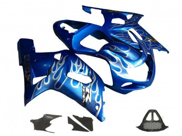 Carenados Moto Suzuki GSXR1000 2000-2002 - Azul Blanco Llama Fábrica