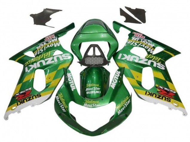 Carenados Moto Suzuki GSXR1000 2000-2002 - Verde Amarillo Blanco Motul Fábrica