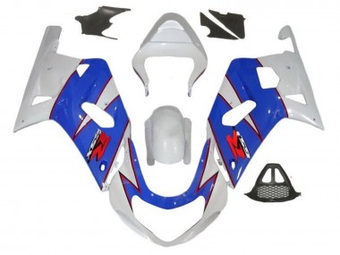 Carenados Moto Suzuki GSXR1000 2000-2002 - Blanco Azul Rojo Pinstripe Fábrica