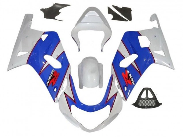 Carenados Moto Suzuki GSXR1000 2000-2002 - Blanco Azul Rojo Pinstripe Fábrica