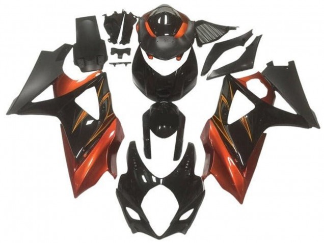 Carenados Moto Suzuki GSXR 1000 2005-2006 - Negro Brillante Negro Mate Naranja Fábrica