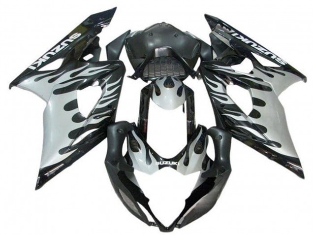 Carenados Moto Suzuki GSXR 1000 2005-2006 - Negro Blanco Llama Fábrica