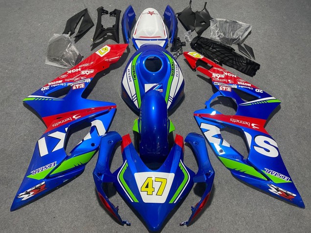 Carenados Moto Suzuki GSXR 1000 2005-2006 - Azul Verde Blanco Rojo 47 Carrera Fábrica