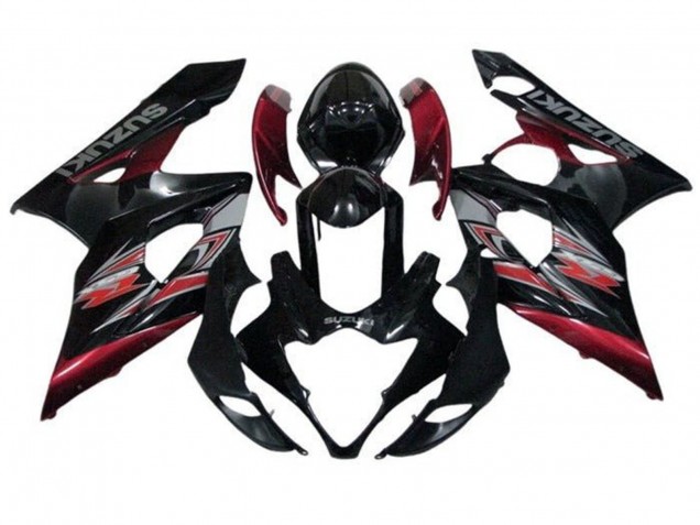Carenados Moto Suzuki GSXR 1000 2005-2006 - Negro Brillante Rojo Plata Fábrica