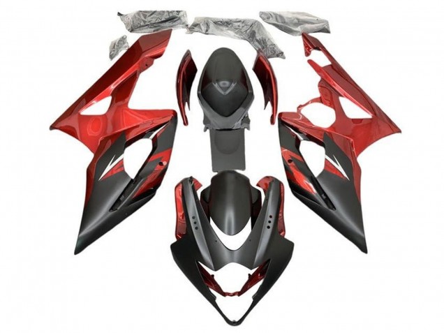 Carenados Moto Suzuki GSXR 1000 2005-2006 - Rojo Caramelo Negro Mate Fábrica