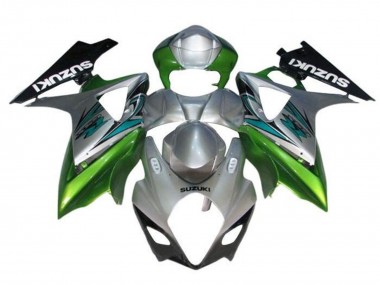 Carenados Moto Suzuki GSXR 1000 2005-2006 - Plata Verde Negro Fábrica