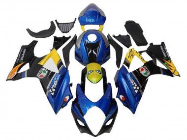 Carenados Moto Suzuki GSXR 1000 2007-2008 - Azul Amarillo Negro Tiburón Fábrica