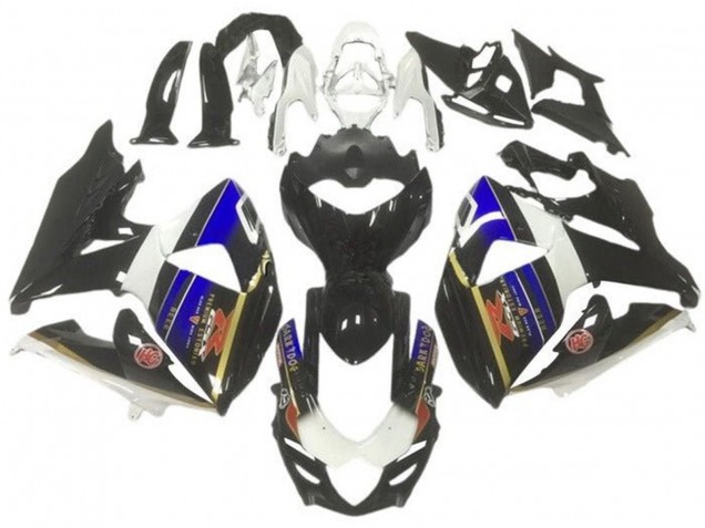Carenados Moto Suzuki GSXR 1000 2009-2016 - Blanco Azul Negro Oro Raya Fábrica