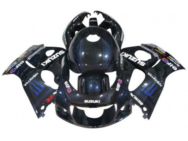 Carenados Moto Suzuki GSXR 600 / GSXR 750 1996-2000 - Negro Azul Oscuro Monstruo Fábrica