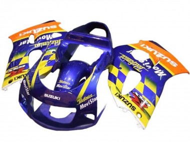 Carenados Moto Suzuki GSXR 600 / GSXR 750 1996-2000 - Azul Naranja Amarillo Telefumica MoviStar Fábrica