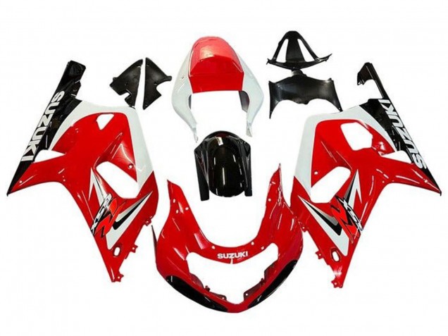 Carenados Moto Suzuki GSXR 600 / GSXR 750 2001-2003 - Rojo Blanco Negro Brillante Fábrica