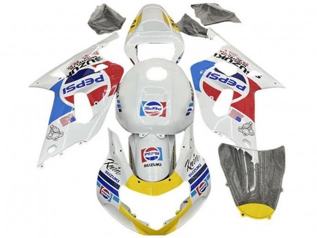 Carenados Moto Suzuki GSXR 600 / GSXR 750 2001-2003 - Blanco Azul Rojo Amarillo Pepsi Fábrica