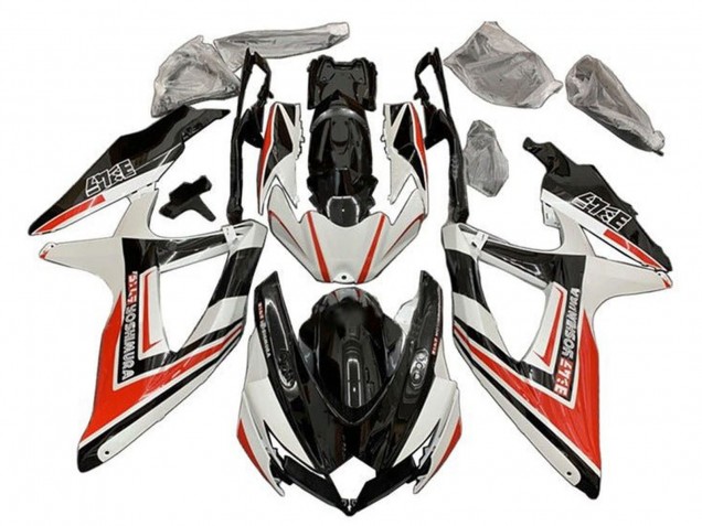 Carenados Moto Suzuki GSXR 600 / GSXR 750 2008-2010 - Blanco Naranja Negro Brillante Yoshimura Fábrica