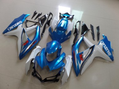 Carenado Moto Suzuki GSXR 600 / GSXR 750 2008-2010 - Blanco Azul Claro Rojo Fábrica