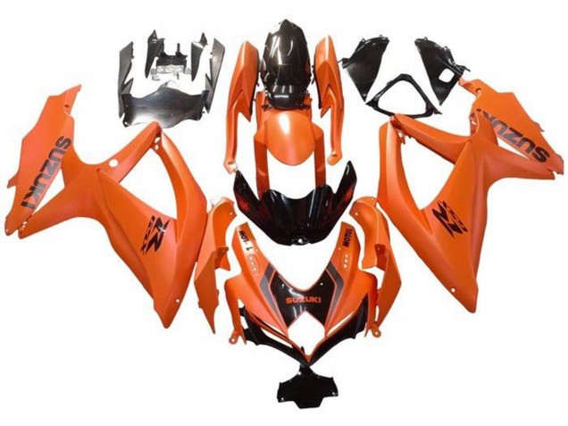 Carenados Moto Suzuki GSXR 600 / GSXR 750 2008-2010 - Naranja Negro Brillante Calcomanía Fábrica