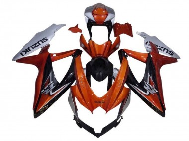 Carenado Moto Suzuki GSXR 600 / GSXR 750 2008-2010 - Plata Naranja Negro Brillante Fábrica