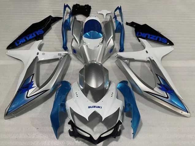 Carenados Moto Suzuki GSXR 600 / GSXR 750 2008-2010 - Blanco Plata Azul Claro Negro Fábrica