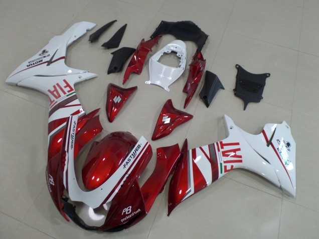 Carenados Moto Suzuki GSXR 600 / GSXR 750 2011-2024 - Rojo Caramelo Blanco Fiat Fábrica