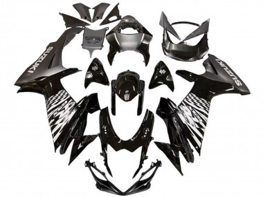 Carenados Moto Suzuki GSXR 600 / GSXR 750 2011-2024 - Negro Brillante Plata Fábrica
