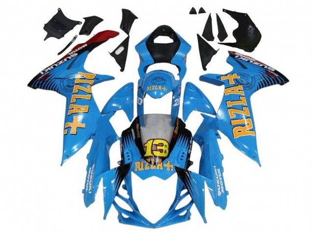 Carenados Moto Suzuki GSXR 600 / GSXR 750 2011-2024 - Azul Amarillo Rojo Negro Rizla 13 Fábrica