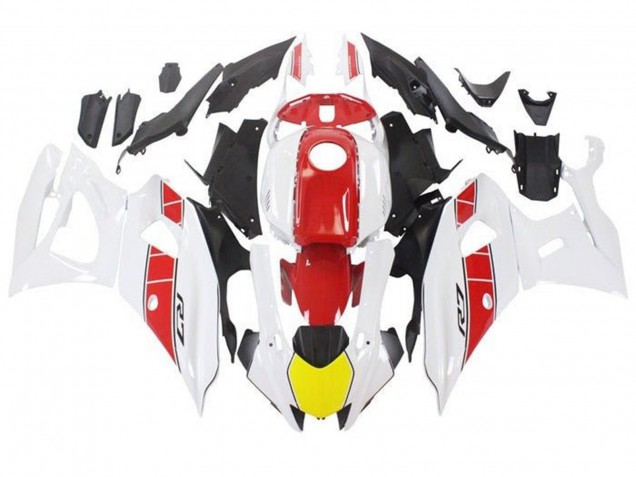 Carenados Moto Yamaha YZF R7 2021-2024 - Blanco Amarillo Rojo Raya Fábrica