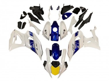 Carenados Moto Yamaha YZF R7 2021-2024 - Blanco Amarillo Azul Raya Fábrica