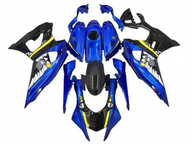 Carenados Moto Yamaha YZF R7 2021-2024 - Azul Negro Amarillo Tiburón Fábrica