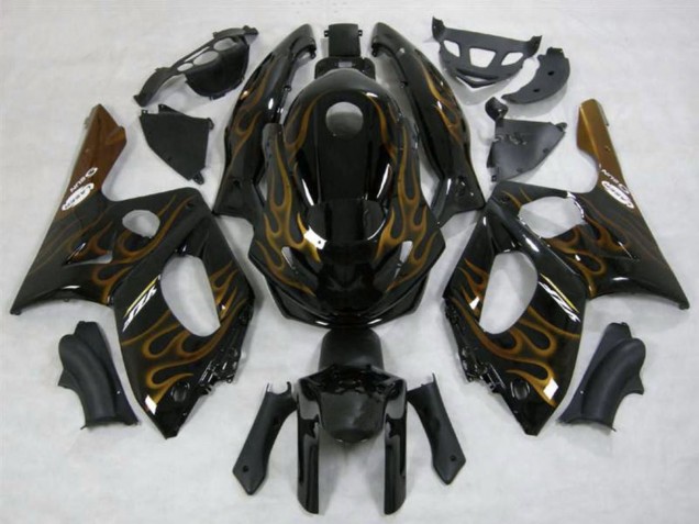 Carenados Moto Yamaha YZF600R Thundercat 1996-2007 - Negro Oro Oscuro Llama Fábrica