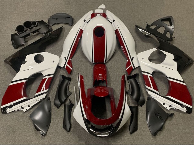 Carenados Moto Yamaha YZF600R Thundercat 1996-2007 - Blanco Rojo Oscuro Fábrica