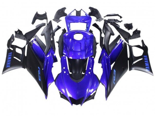 Carenados Moto Yamaha YZF R3/R25 2019-2021 - Azul Negro Mate Fábrica