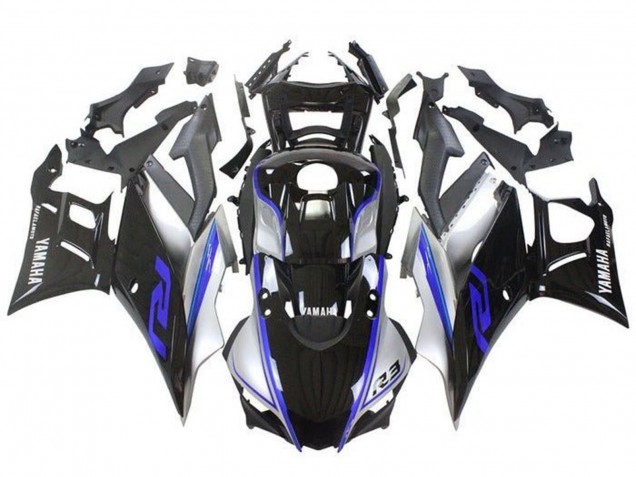 Carenados Moto Yamaha YZF R3/R25 2019-2021 - Plata Azul Negro Fábrica