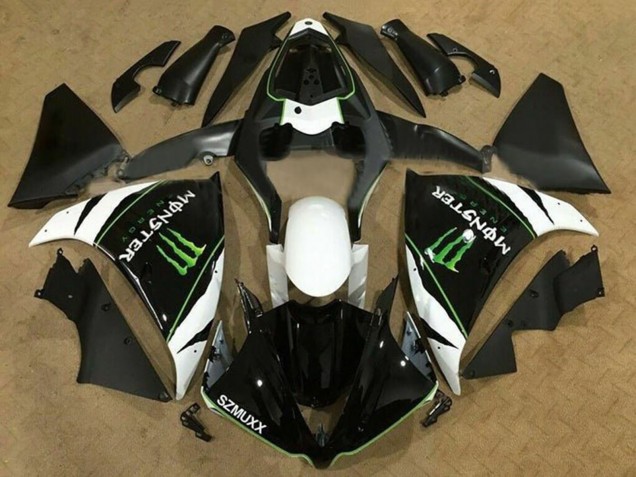 Carenados Moto Yamaha YZF 1000 R1 2009-2011 - Blanco Negro Verde Monstruo Energy Fábrica
