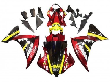 Carenados Moto Yamaha YZF 1000 R1 2009-2011 - Rojo Amarillo Negro Tiburón Fábrica