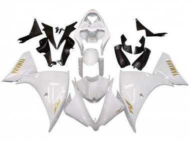 Carenados Moto Yamaha YZF 1000 R1 2009-2011 - Blanco Oro Calcomanía Fábrica