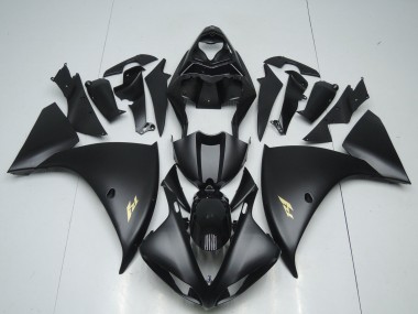 Carenados Moto Yamaha YZF 1000 R1 2009-2011 - Negro Mate Oro Calcomanía Fábrica