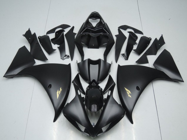 Carenados Moto Yamaha YZF 1000 R1 2009-2011 - Negro Mate Oro Calcomanía Fábrica